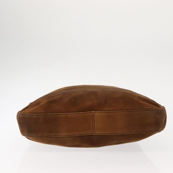 Salvatore Ferragamo Gancini Shoulder Bag Suede Brown Auth - Picture 13 of 16